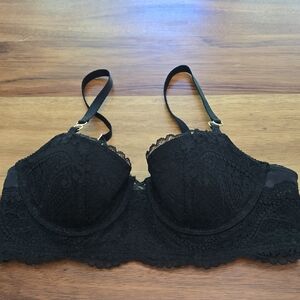 Aerie Black Lace Bra with Adjustable Straps